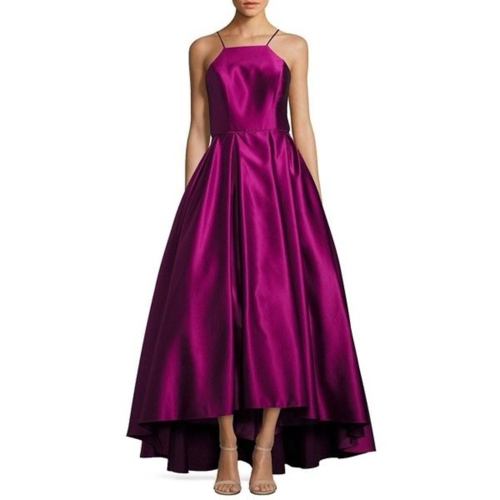 Betsy and Adam Women’s halter satin ball gown